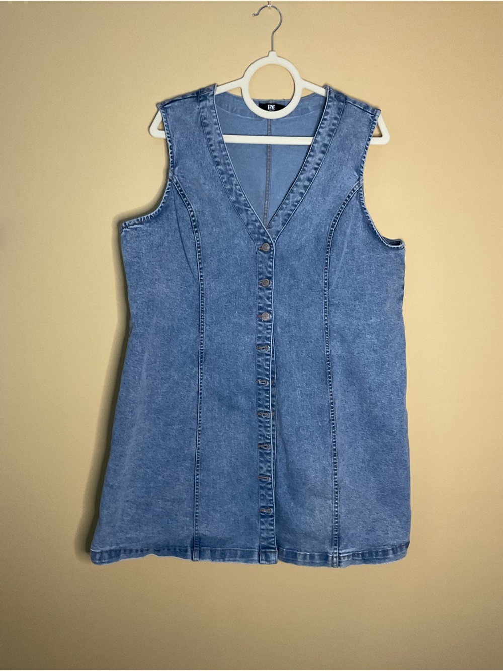 Frye Blue Sleeveless Denim Button-Front Dress/Vest
